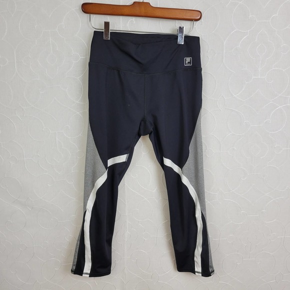 Fila Pants - Fila Sports Women's Capri Leggings Small Colorblock Hidden Pocket High Waist